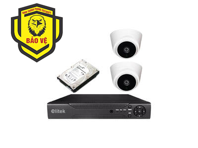 BỘ 2 CAMERA CVI 1.3M ELITEK ECC-11013 + ĐẦU GHI ELITEK + Ổ CỨNG 250GB